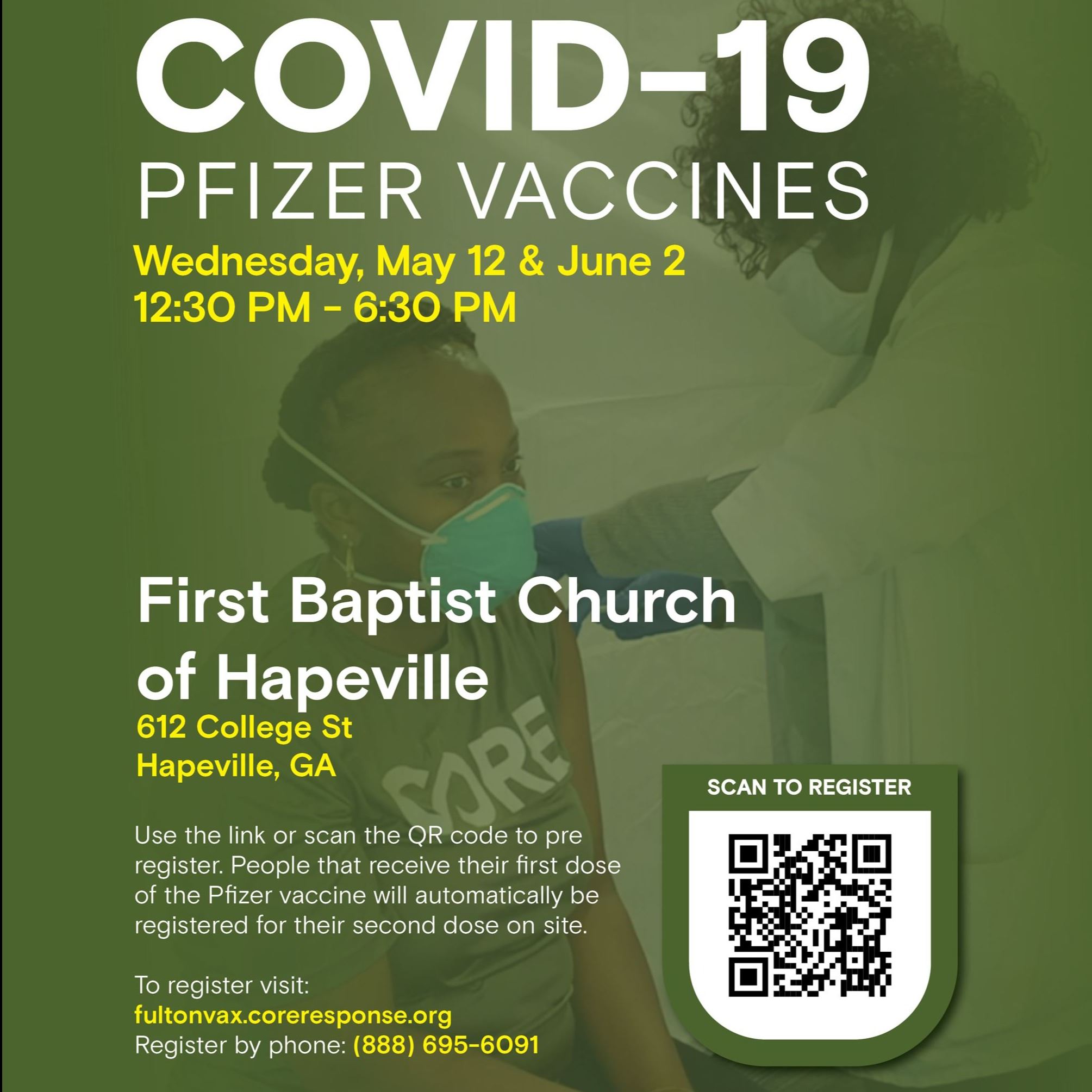 CORE sponsored First Baptist Church of Hapeville flyer